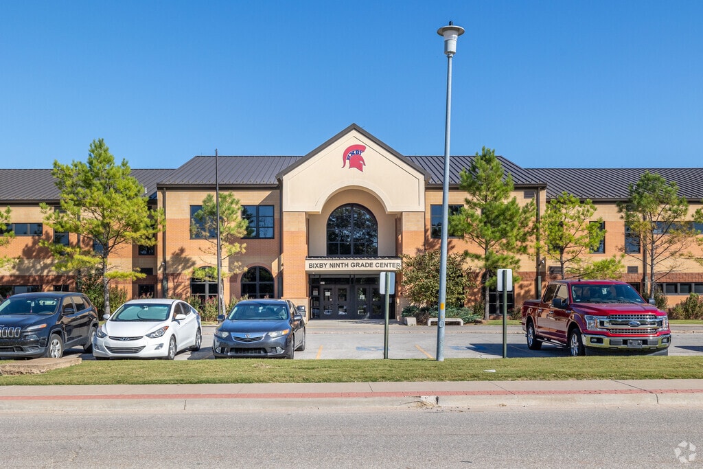Bixby 9th grade center is located directly next to the Bixby high school.