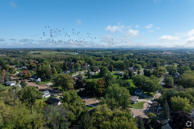 Green corridors hint at nearby trails and parks around Ellsworth.