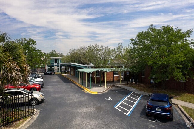 Entrance to the charming Long Branch Elementary School.