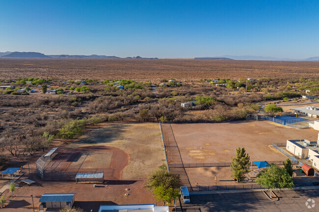 Dirt roads and open fields border Sopori Elementary School grounds in this remote section of southern Arizona.