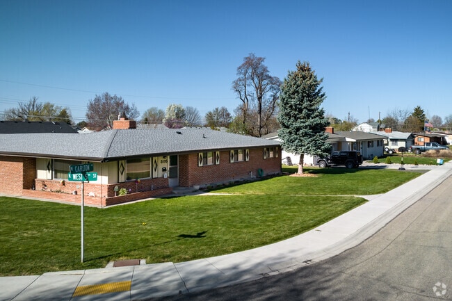 Ranch-style homes are common in and around Downtown Meridian.