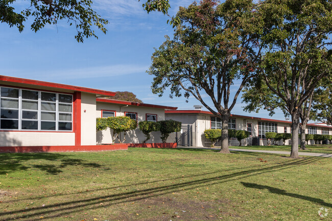 The beautiful campus of John Muir School includes modern amenities for students.