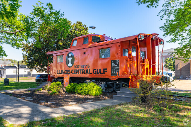 Martin's Virginia Weldon Park pays homage to the towns railroad history with a restored caboose.