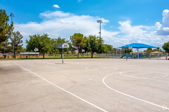 Students at Oran K. Gragson Elementary enjoy shooting some hoops with their friends.