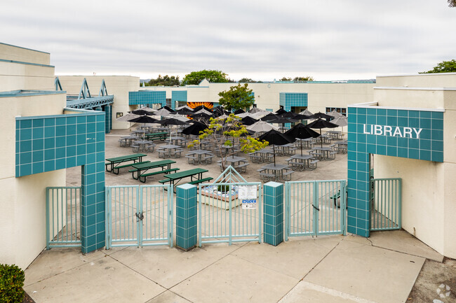 Kids can enjoy their lunch at this outdoor area at Roosevelt Middle School.