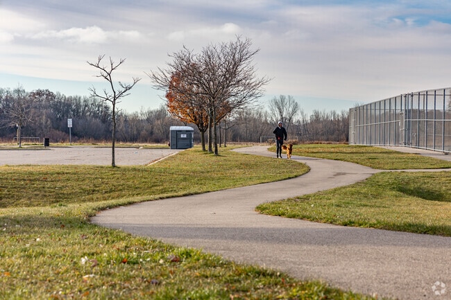 A Cottage Grove resident walks their dog in the morning.