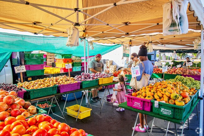 Locals get there produce from Webers Town Farmers Market Atherton Stockton, CA.