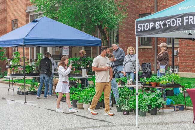 Warm Saturday mornings start with a visit to the farmer's market, in downtown willoughby.