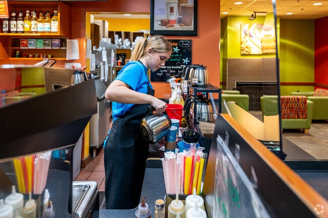 Lofton Woods residents can stop into Biggby Coffee for a delicious hot beverage.