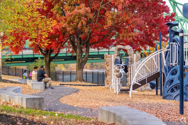 Families love the playground at Riverside Park.