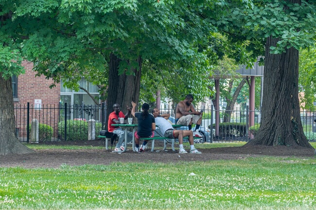 Many people hang around the parks to enjoy each others company.