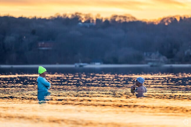 Sea Cliff Beach is a frequent choice for cold plunges in winter.