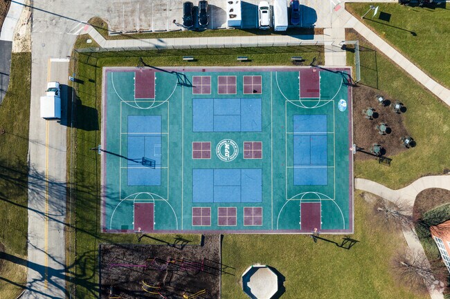 Deer Path Middle School has a number of sports fields and courts.