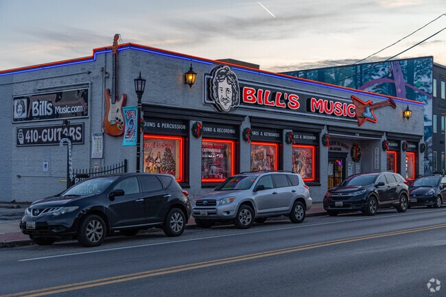 The Bill's Music neon sign is an iconic feature of Catonsville.