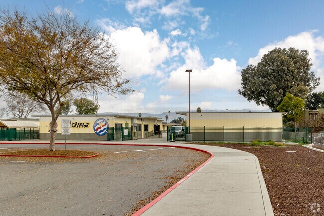 Students drop off area at Alpha: Cornerstone Academy Preparatory in Kennedy.