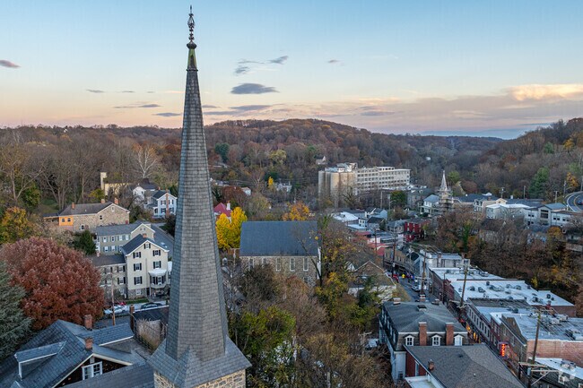Old Ellicott City is a historic shopping district in Ellicott City, MD.
