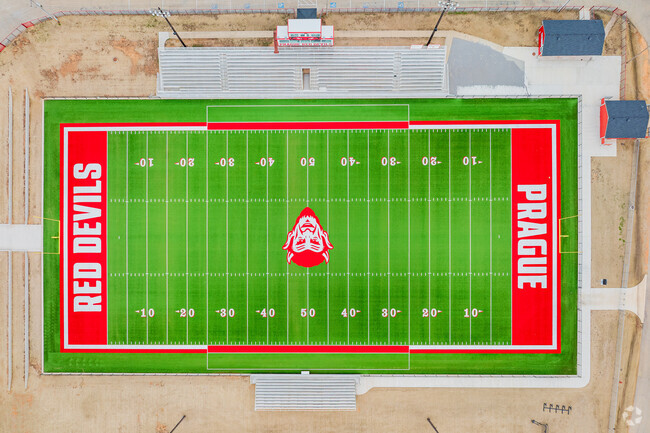 Prague High School offers sports field for children.