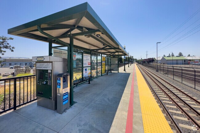 The Bart stop can have you in San Francisco in an hours time in Fulton, California.