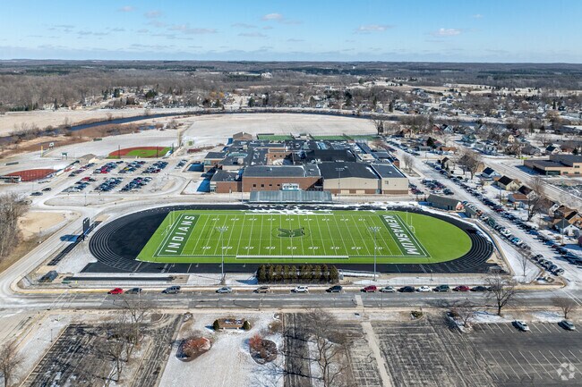 Kewaskum Middle School in Kewaskum, WI was built along the Milwaukee River.