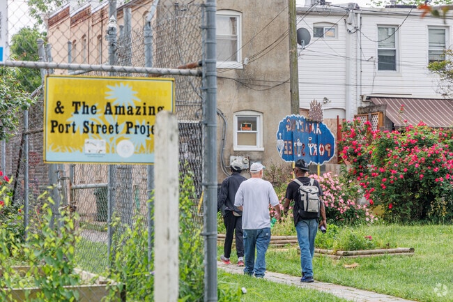 The Amazing Port Street Garden in McElderry Park is a community maintained space.