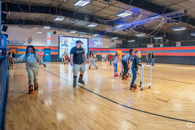 Roller skating and arcade fun await at Alvin Skate N Party near Hillcrest.