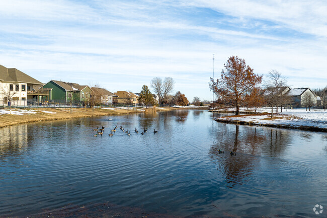 There is a small lake for Haysville residences to enjoy.