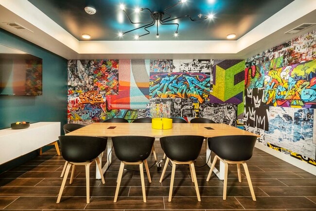 Hand Painted Murals and Industrial Accents
