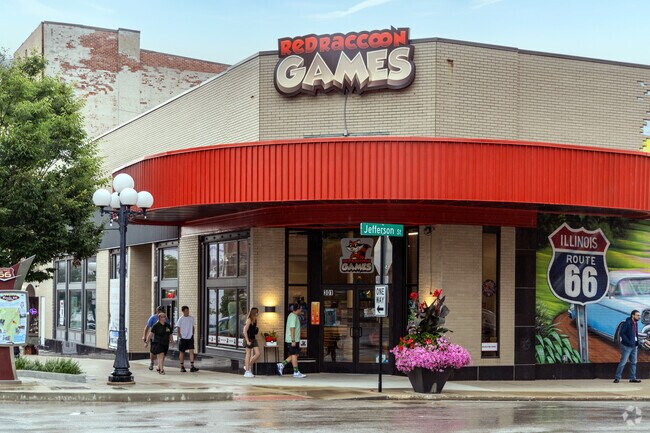 Downtown Bloomington has a number of unique shops like Red Raccoon Games.