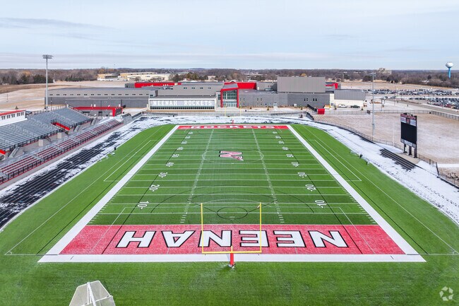 The Neenah High School has a large campus with new sports facilities.