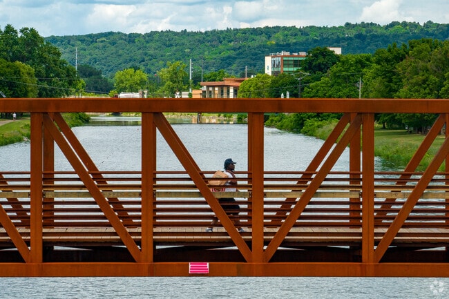 South Side Ithaca residents can enjoy a walk along one of the many pedestrian bridges.