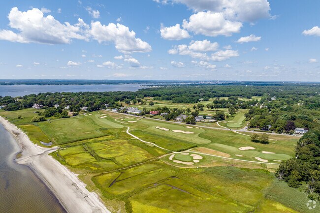 This overview of the Nayatt neighborhood shows the Rhode Island Country Club and Nayatt Point.