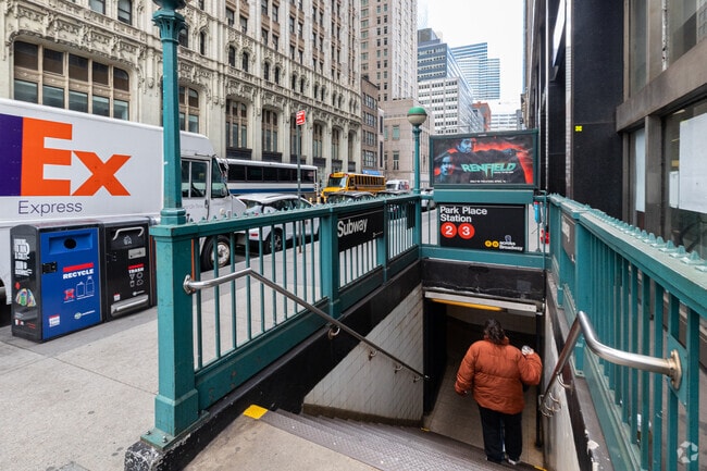 The 1, 2 and 3 trains can be accessed at the Houston Street station.
