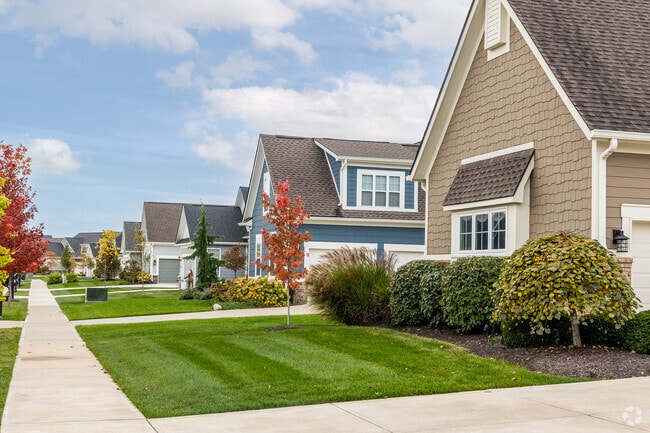 This beautiful row of homes in this Brooks-Luxhaven neighborhood shows the variety of exteriors.