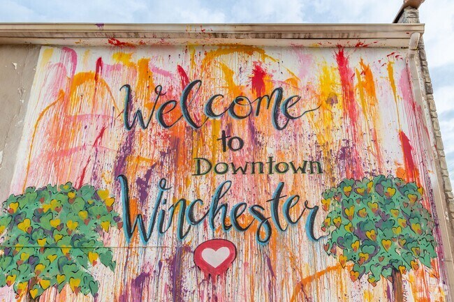 Winchester has a growing art scene with colorful murals on historical buildings.