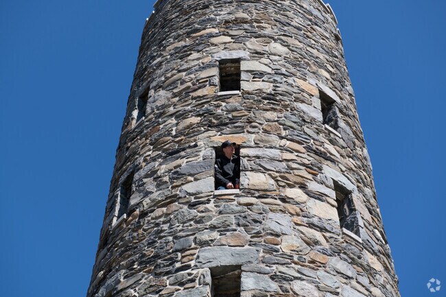 The War Memorial Tower provides a North End vantage on Memorial Day for visitors to climb.