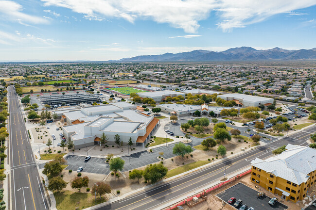 An aerial view of Willow Canyon High School in Surprise.