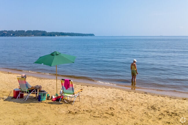 Spend the afternoon at Cape St. Claire's community beach and let your toes drag in the sand.