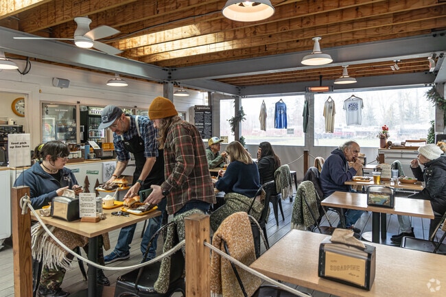 Sugarpine Drive-In serves soft serve, salads & sandwiches just across the Sandy River from NEMCCA.