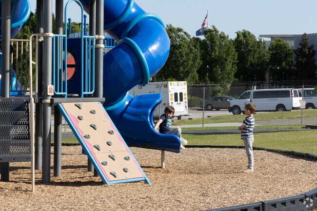 Airport Park sits not too far from Camelot and has neat themed equipment.
