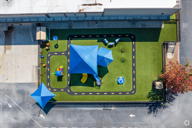 Vibrant playgrounds can be found on Seeds of Excellence's campus.