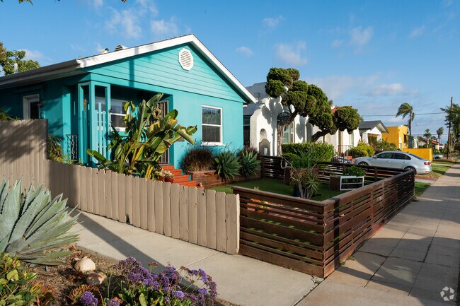 Colorful rows of rebuilt Craftsman homes can be found in Hillcrest.