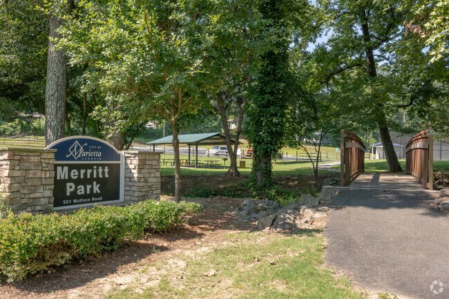 Main entrance to Merrit Park in Marietta, GA