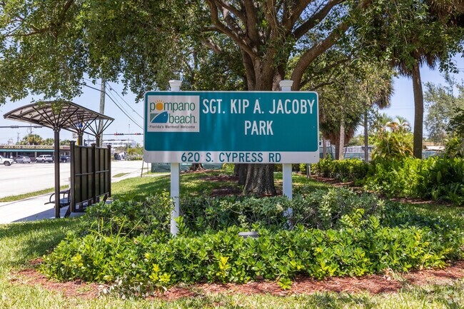 Cypress Harbor has dedicated this park in honor of Afghan Veteran soldier SGT. Kip A Jacoby.