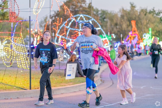 Residents of Gooch Acres can enjoy running through festive lighting at the Frost Your Fanny.