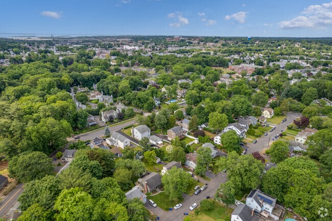 Woods Pond is known for lush green foliage lining its residential streets.
