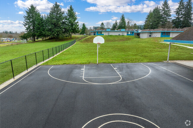 Kennedy Middle School has a basketball court for students to play on in Eugene, Oregon.