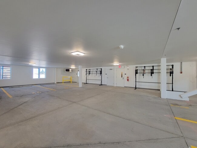 Parking garage with bicycle racks