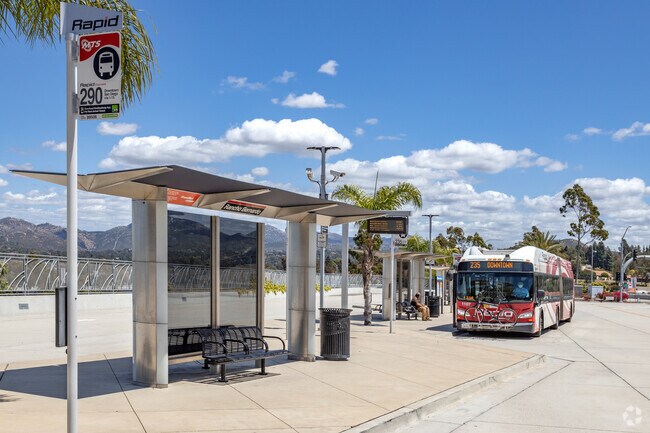The public transportation options include the MTS bus in Rancho Peñasquitos.