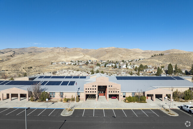 An aerial view of Rollan D. Melton Elementary School.