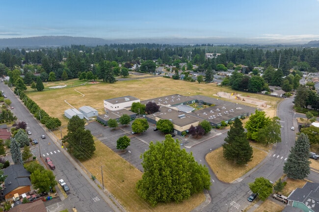 Davis Elementary School on NE Davis St in Portland is tucked away in a quiet residential area.